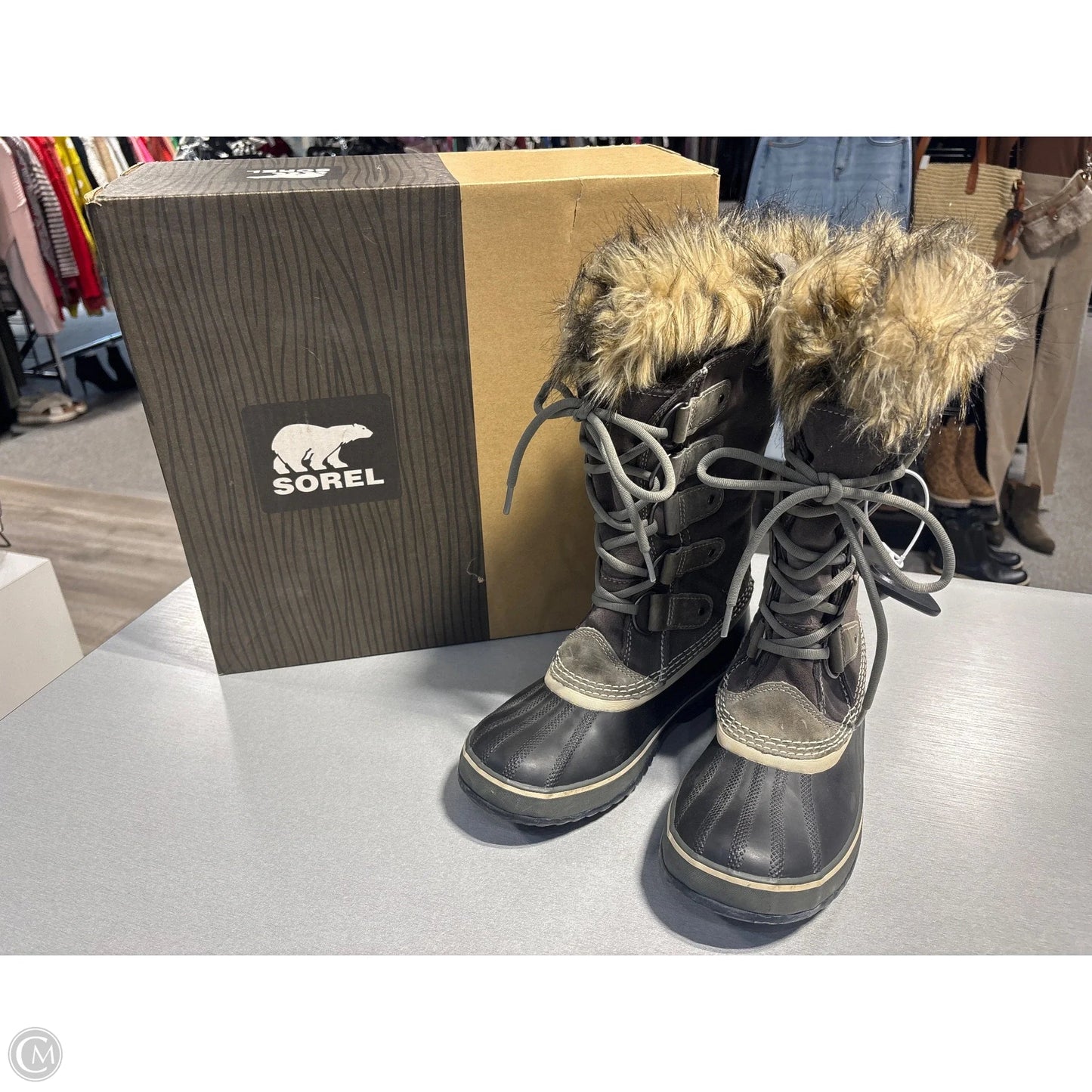 Boots Knee Heels By Sorel In Tan, Size: 8