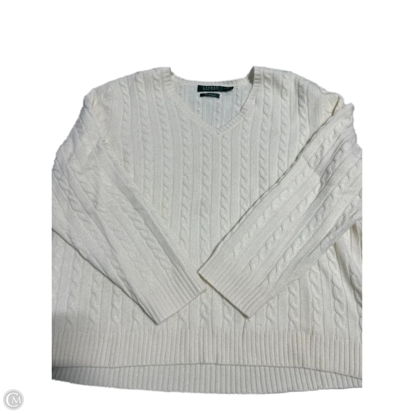 Sweater By Lauren By Ralph Lauren In Cream, Size: 3x