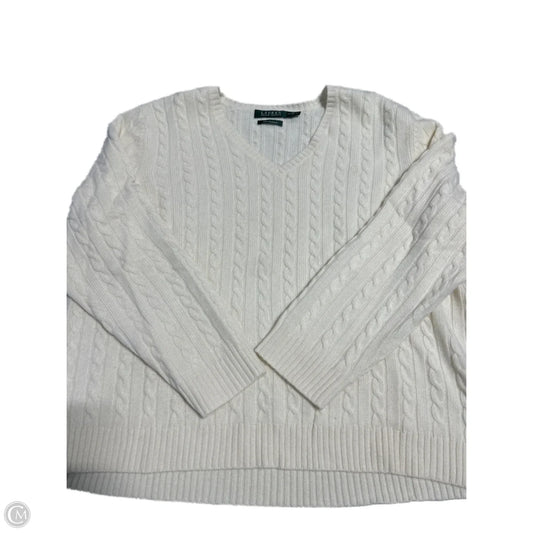 Sweater By Lauren By Ralph Lauren In Cream, Size: 3x