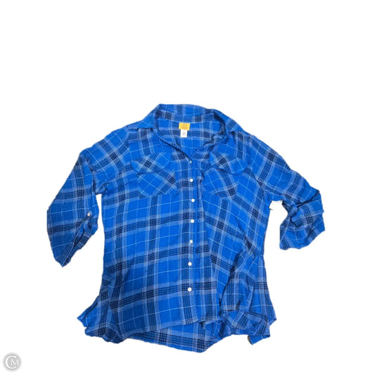 Top Long Sleeve By Ruby Rd In Blue, Size: 1x