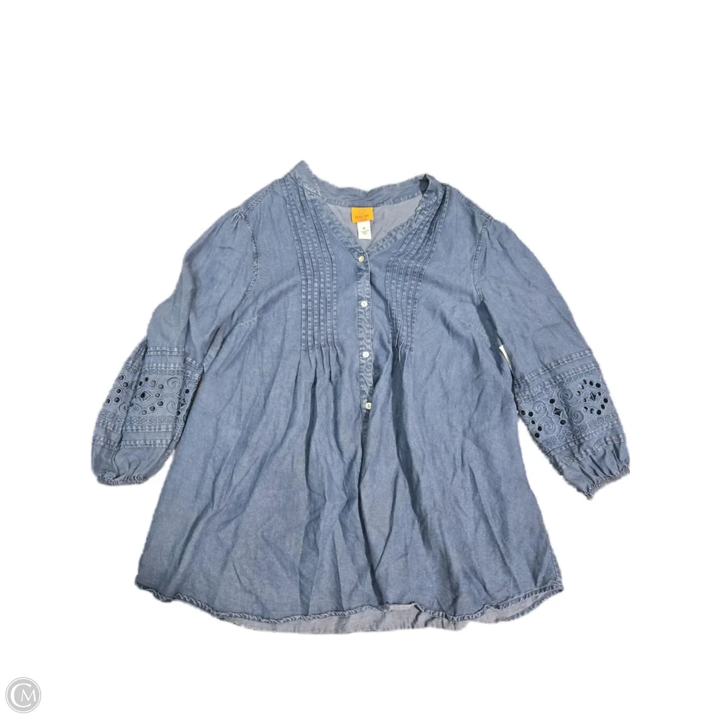 Top 3/4 Sleeve By Ruby Rd In Blue, Size: 1x