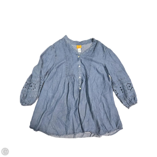 Top 3/4 Sleeve By Ruby Rd In Blue, Size: 1x