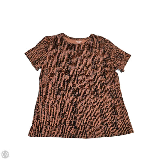 Top Short Sleeve Basic By Nine West In Brown, Size: L