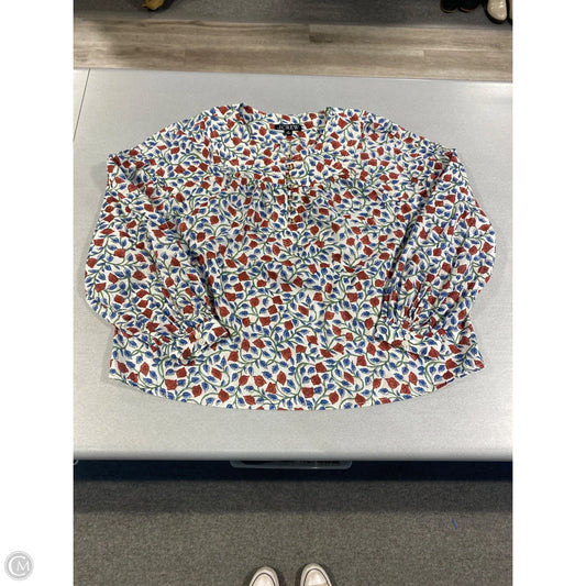 Top 3/4 Sleeve By J. Crew In Floral Print, Size: M