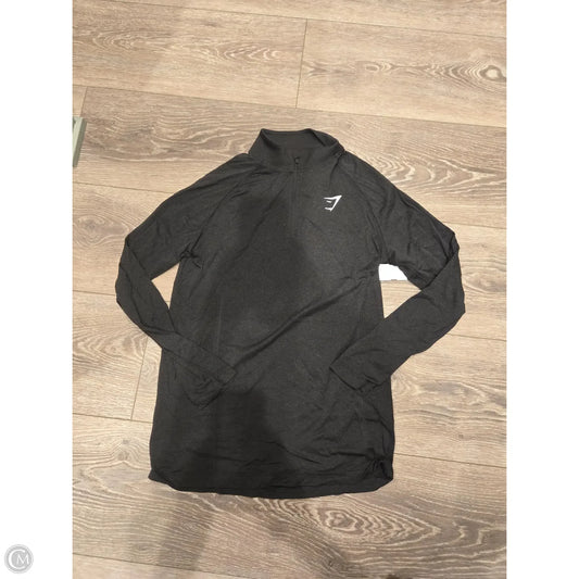 Athletic Top Long Sleeve Collar By Gym Shark In Black, Size: M