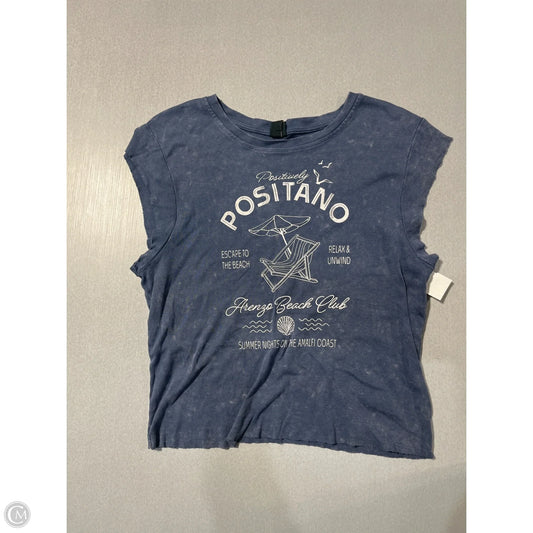Top Short Sleeve Basic By Wild Fable In Blue, Size: L
