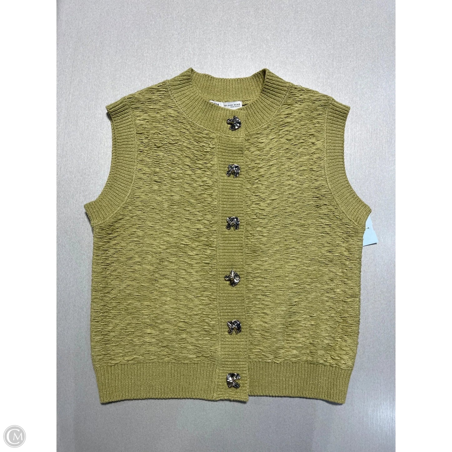 Top Sleeveless By Zara In Green, Size: S