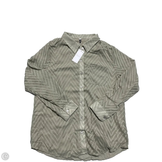 Top Long Sleeve By Cmc In Green, Size: L