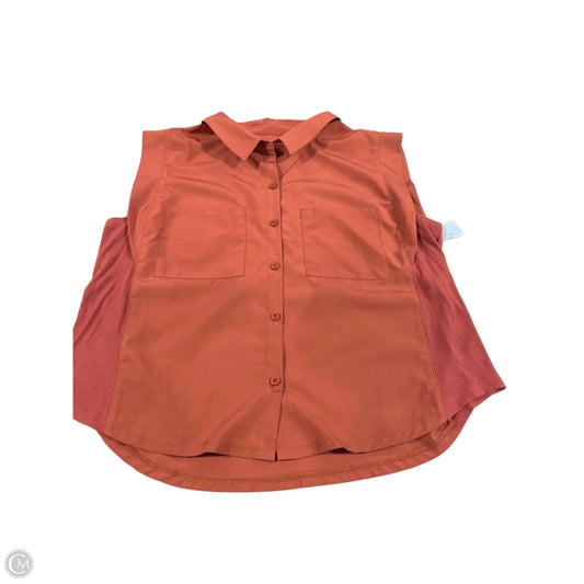 Top Sleeveless By Evereve In Orange, Size: L