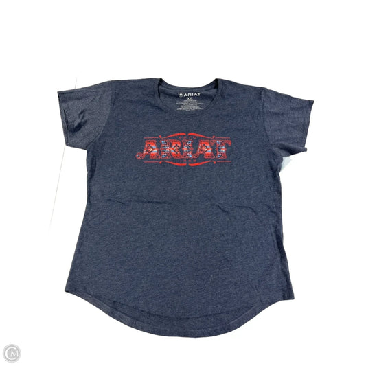 Top Short Sleeve By Ariat In Blue, Size: Xxl