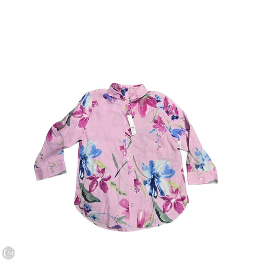 Blouse 3/4 Sleeve By Chicos In Floral Print, Size: S
