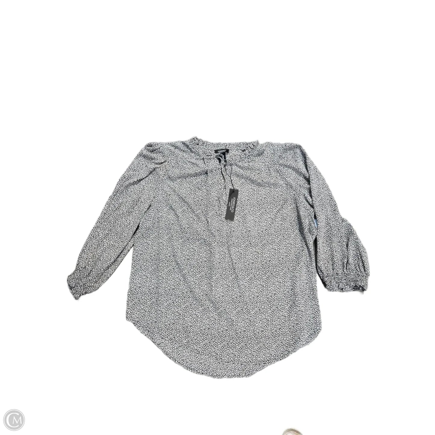 Top Long Sleeve By Jones And Co In Black & White, Size: 1x