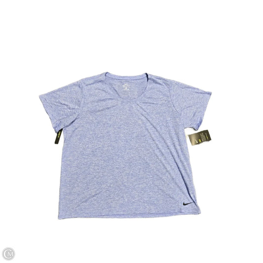 Athletic Top Short Sleeve By Nike In Blue, Size: 2x