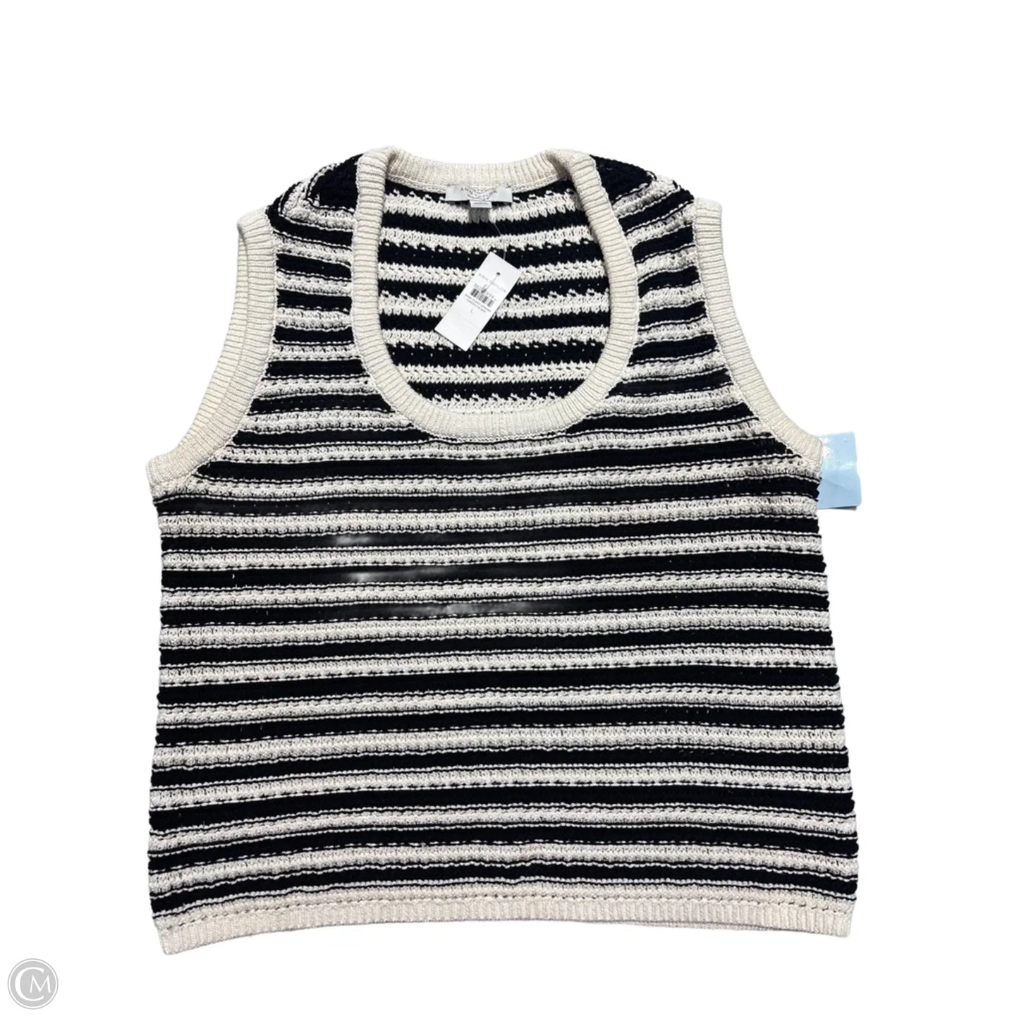 Vest Sweater By Ann Taylor In Striped Pattern, Size: L