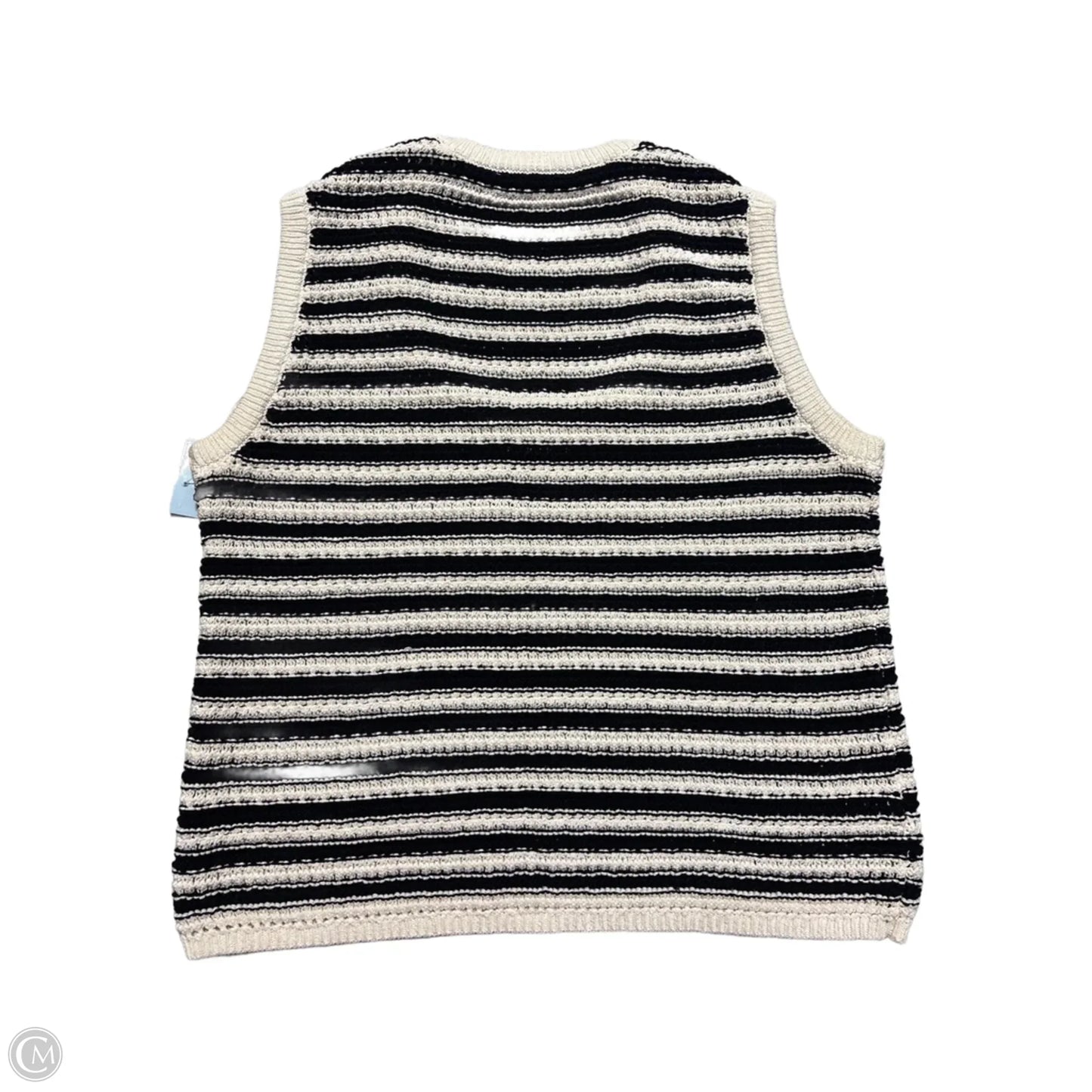 Vest Sweater By Ann Taylor In Striped Pattern, Size: L