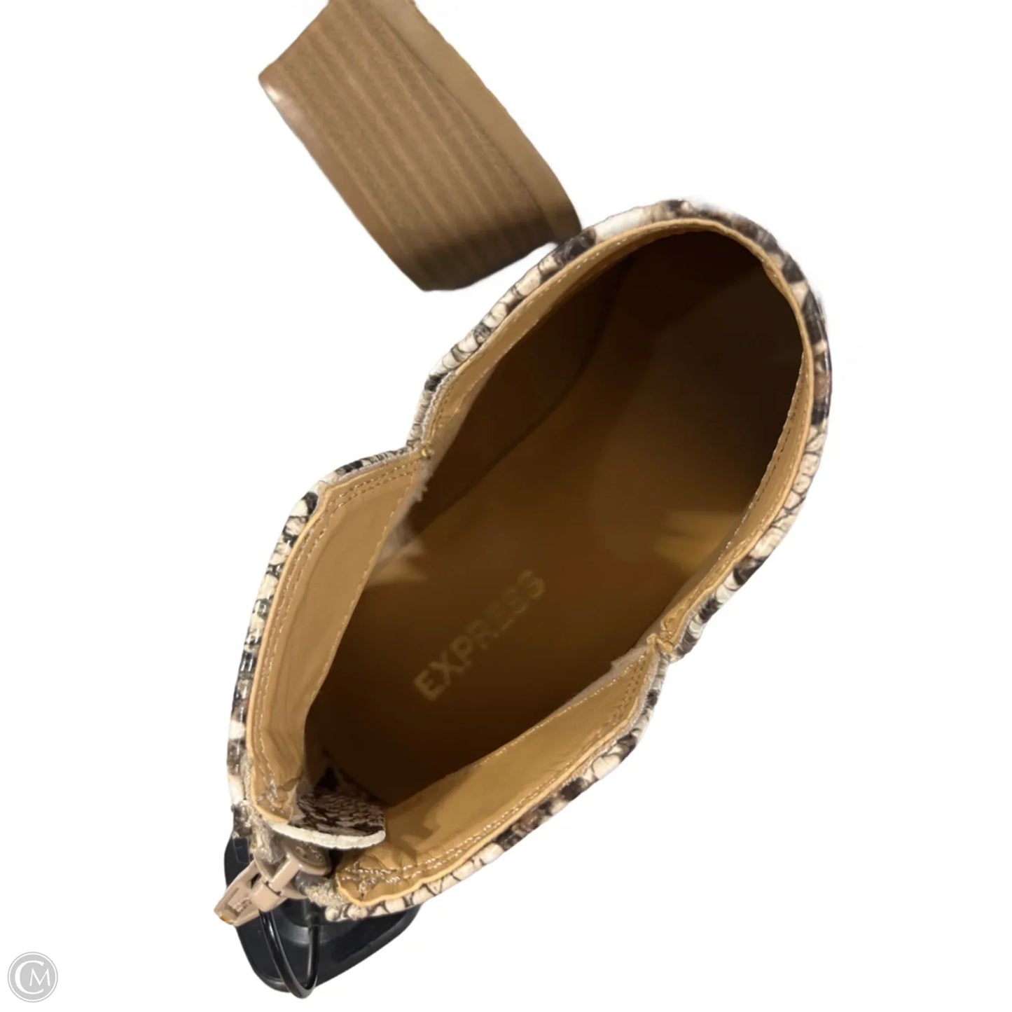 Boots Ankle Heels By Express In Snakeskin Print, Size: 7