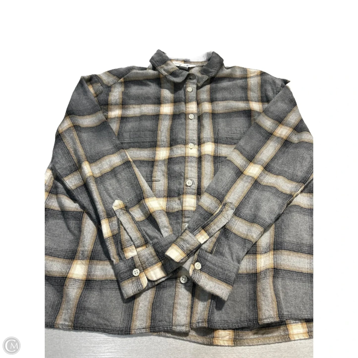 Top Long Sleeve By Old Navy In Plaid Pattern, Size: L