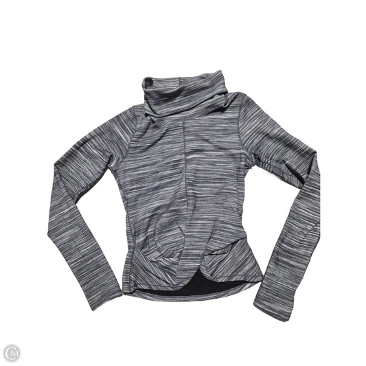 Athletic Top Long Sleeve Collar By Lululemon In Grey, Size: M