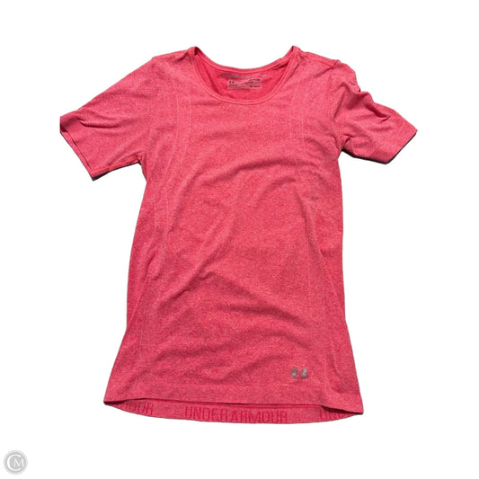 Athletic Top Short Sleeve By Under Armour In Pink, Size: S