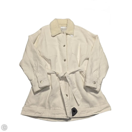 Coat Faux Fur & Sherpa By Lola In White, Size: L