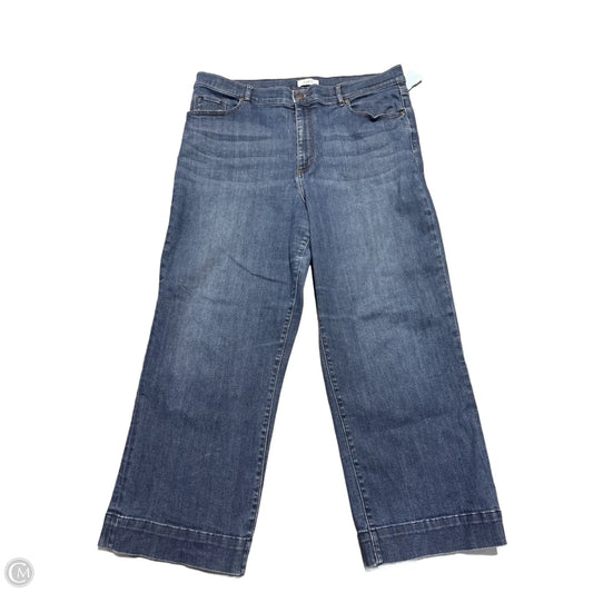 Jeans Wide Leg By Loft In Blue Denim, Size: 16