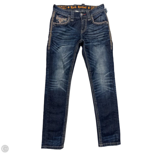 Jeans Straight By Rock Revival In Blue Denim, Size: 6