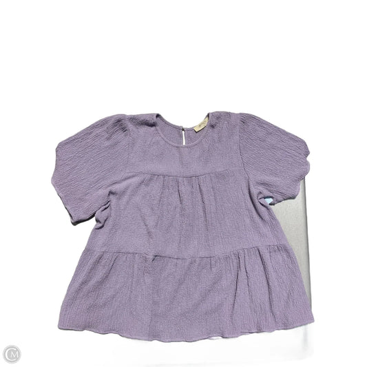 Top Short Sleeve By A Beautiful Soul In Purple, Size: Xl