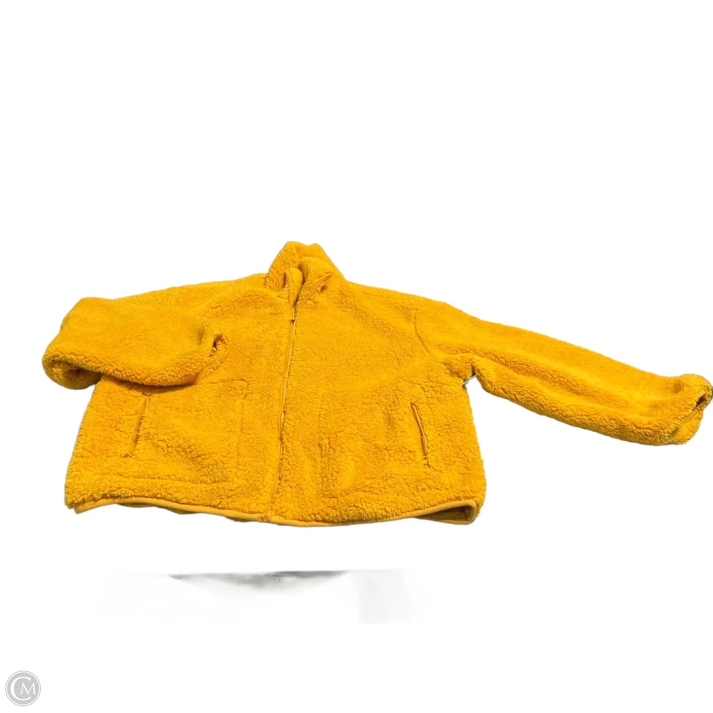 Coat Faux Fur & Sherpa By Double Zero In Yellow, Size: L