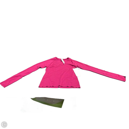 Athletic Top Long Sleeve Collar By Lululemon In Pink, Size: M