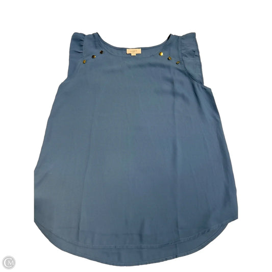 Blouse Sleeveless By Loft In Blue, Size: S