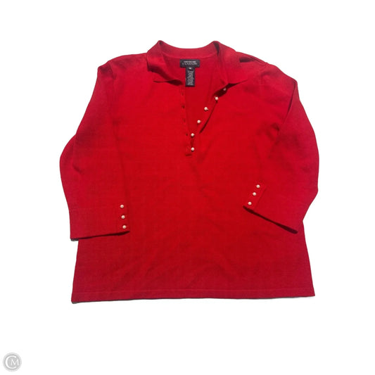 Top 3/4 Sleeve By Jones New York In Red, Size: Xl