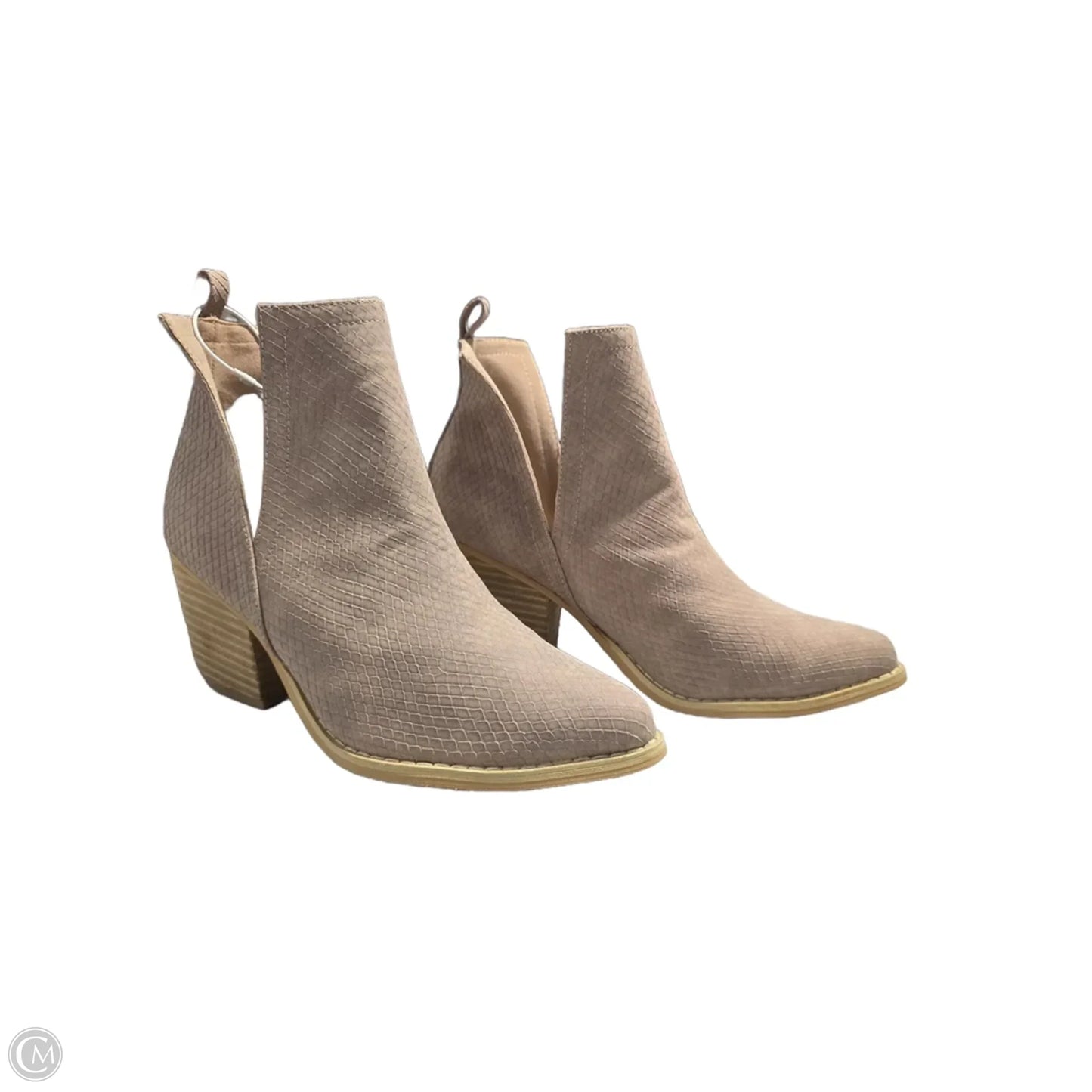 Boots Ankle Heels By Cmb In Tan, Size: 8