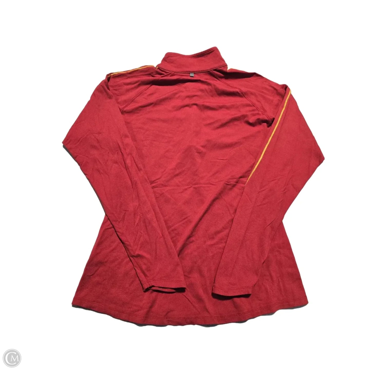 Athletic Top Long Sleeve Collar By Nike In Red, Size: L