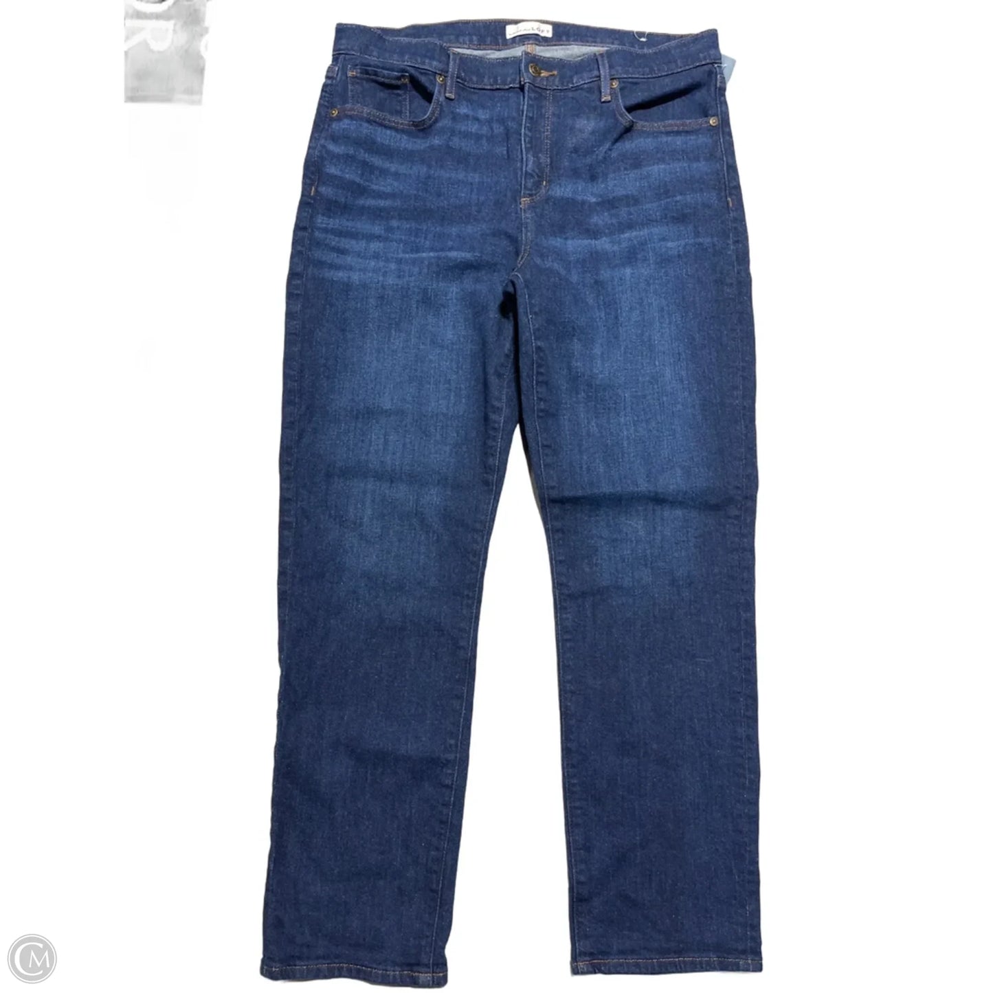 Jeans Straight By Loft In Blue Denim, Size: 14