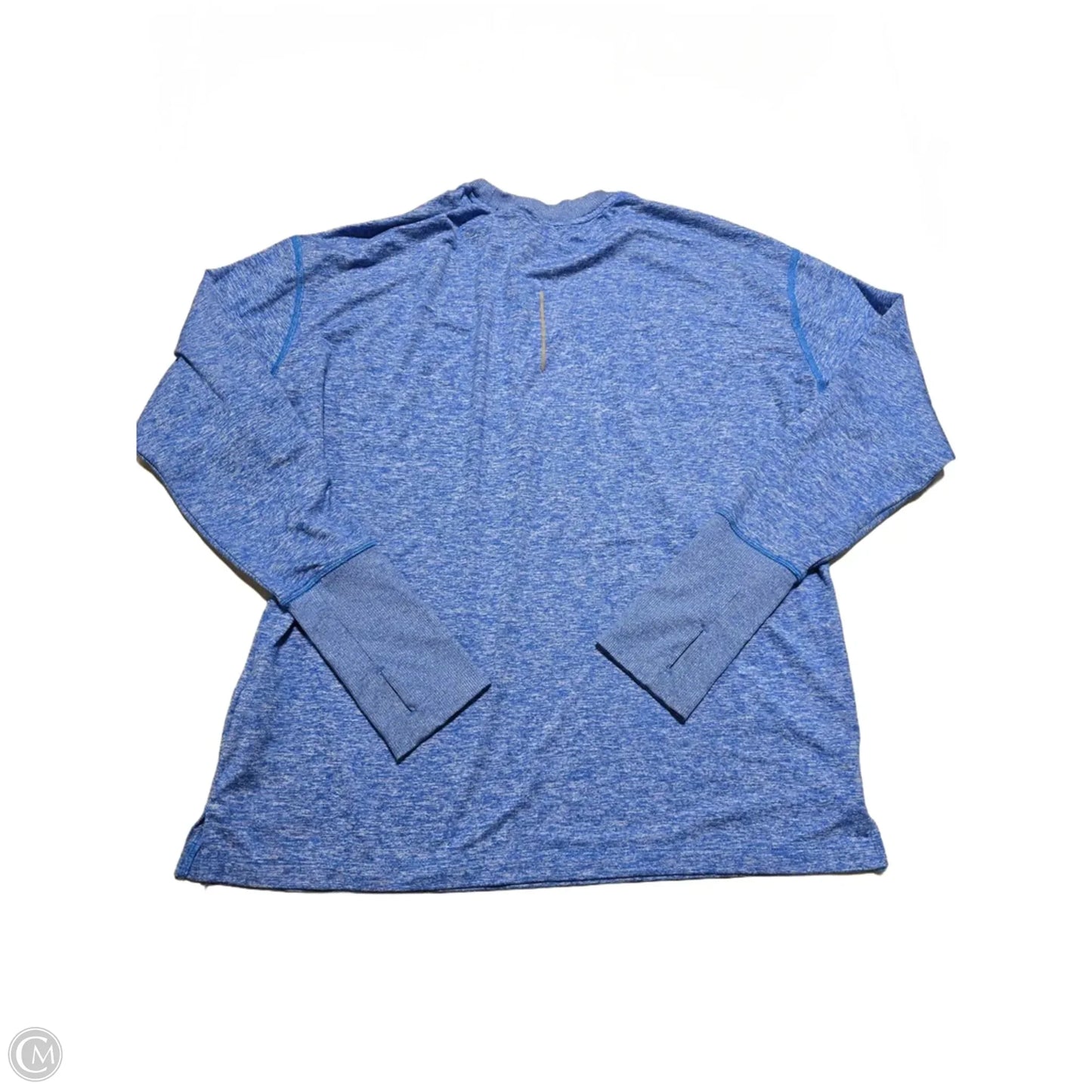 Athletic Top Long Sleeve Collar By Nike In Blue, Size: M