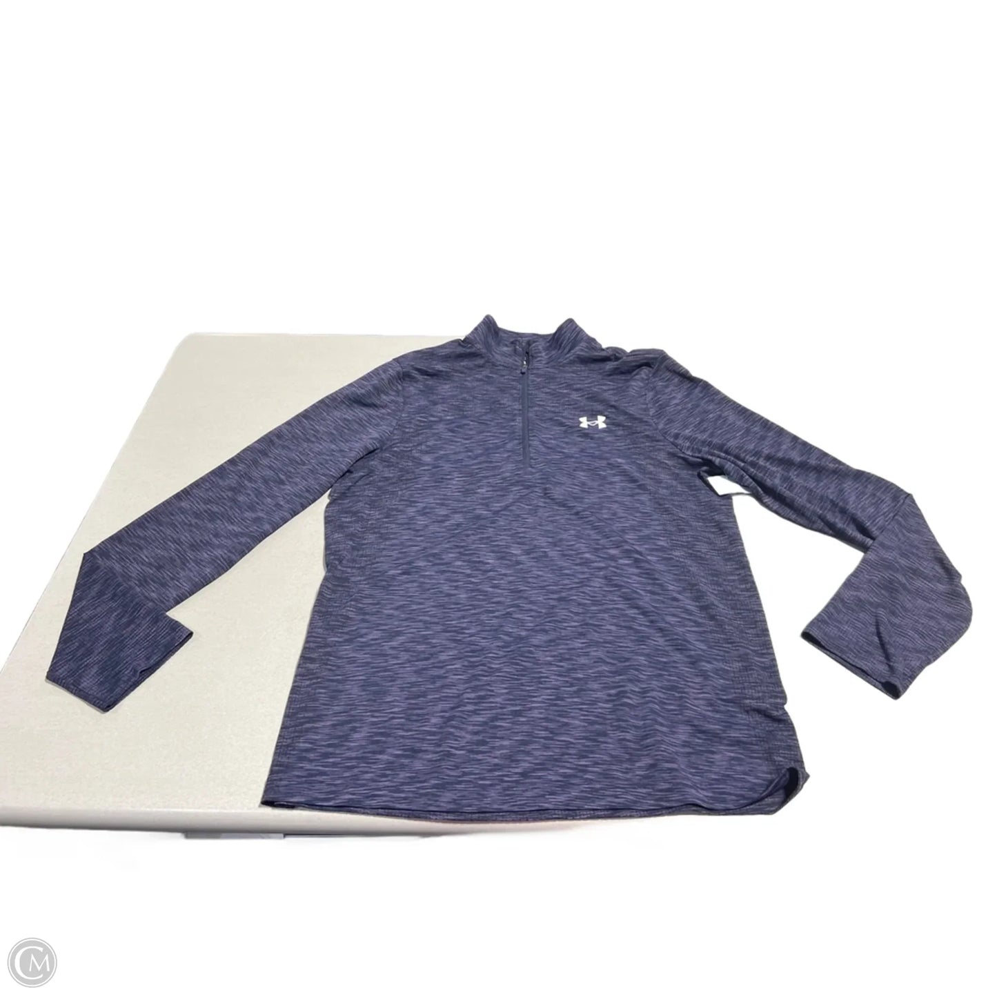 Athletic Top Long Sleeve Collar By Under Armour In Purple, Size: L