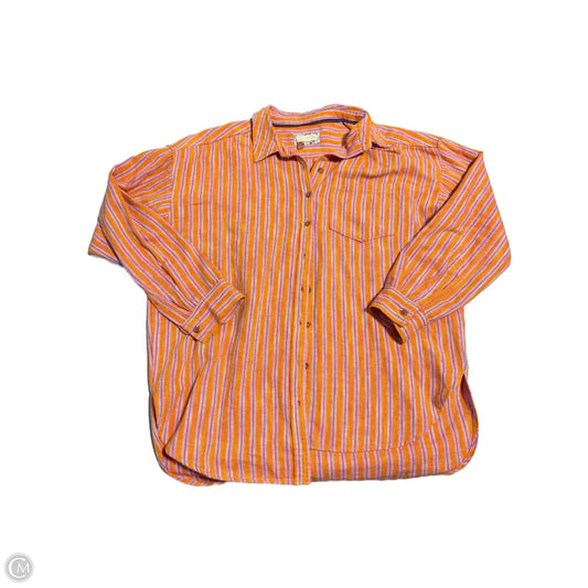 Top Long Sleeve By Pilcro In Orange & Pink, Size: S