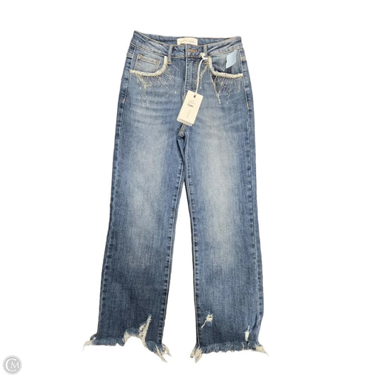 Jeans Straight By Risen In Blue Denim, Size: 4