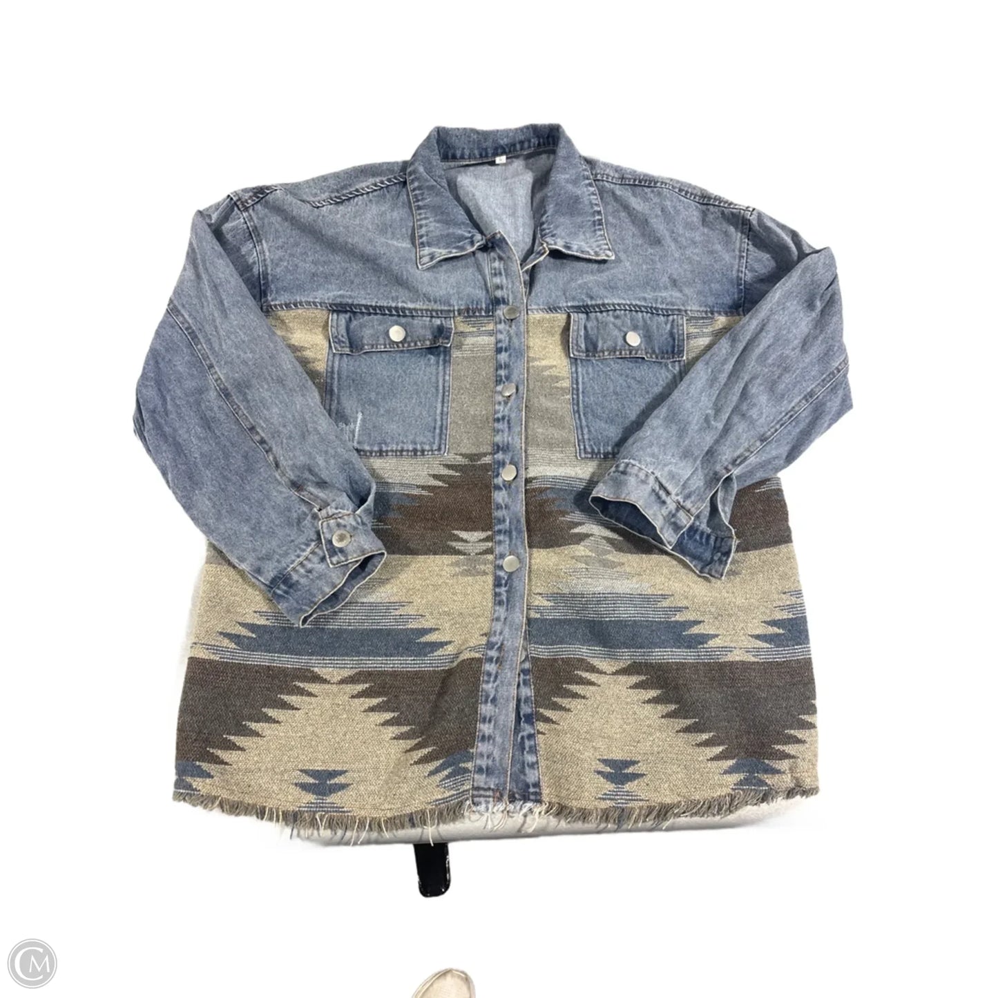 Top Long Sleeve By Cmc In Blue, Size: L