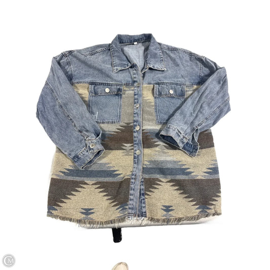 Top Long Sleeve By Cmc In Blue, Size: L