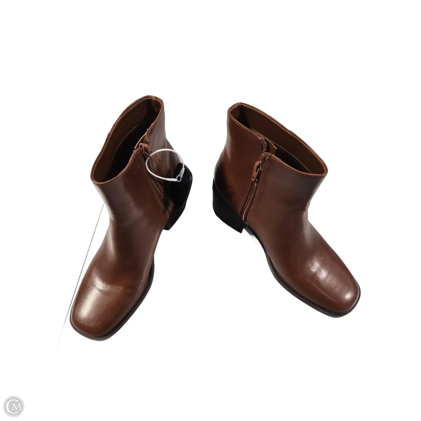 Boots Ankle Heels By Nine West In Brown, Size: 7.5