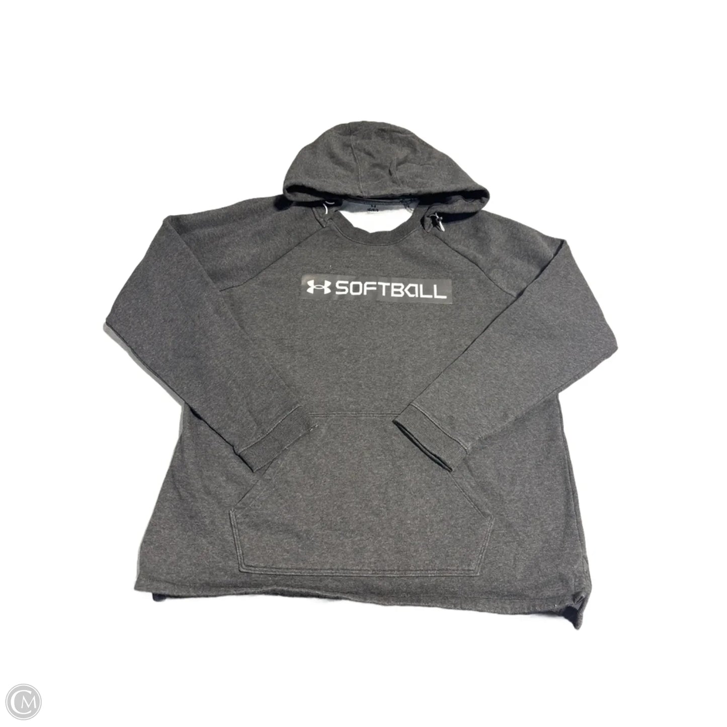 Athletic Sweatshirt Hoodie By Under Armour In Grey, Size: L