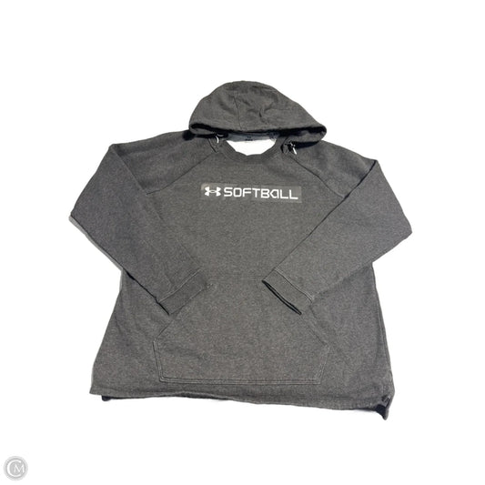 Athletic Sweatshirt Hoodie By Under Armour In Grey, Size: L