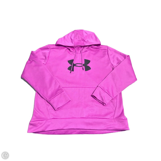 Athletic Sweatshirt Hoodie By Under Armour In Pink, Size: L