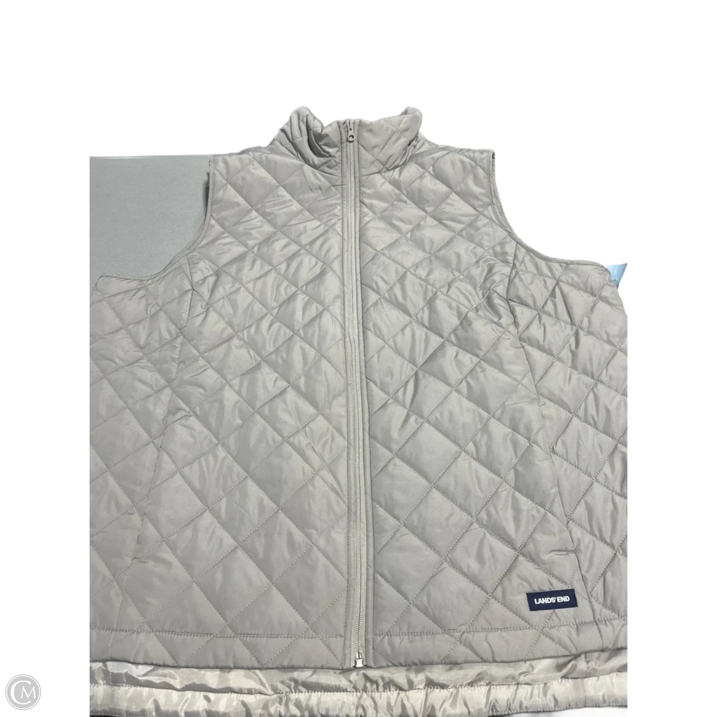 Vest Puffer & Quilted By Lands End In Grey, Size: 2x