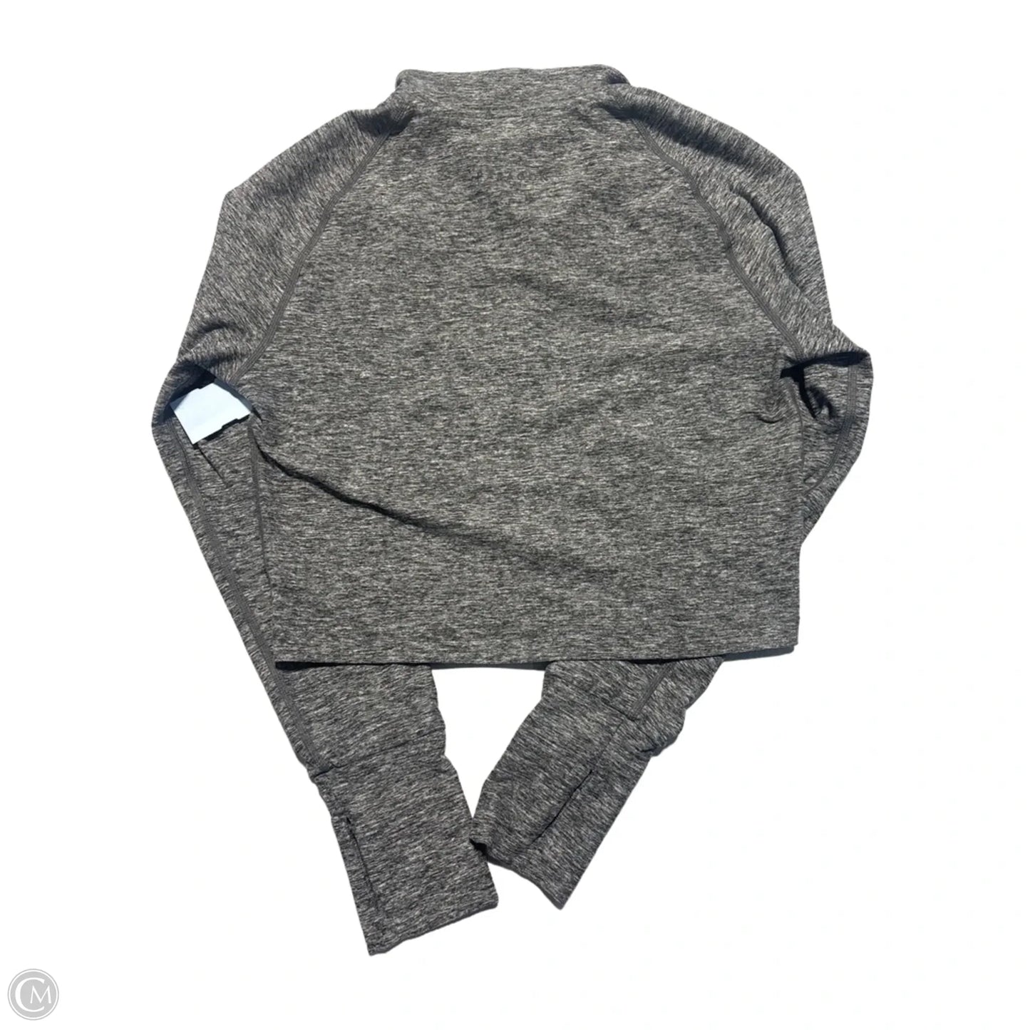 Athletic Top Long Sleeve Collar By Cmc In Grey, Size: M