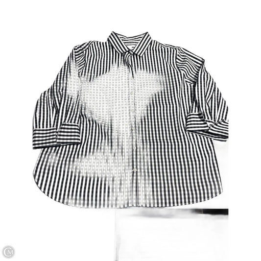 Blouse 3/4 Sleeve By Chicos In Striped Pattern, Size: 1x