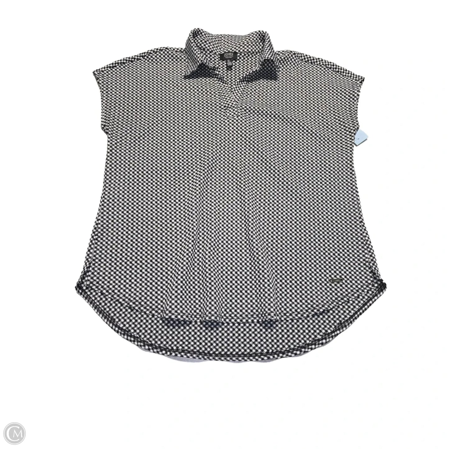 Top Short Sleeve By Jones New York In Black & White, Size: L