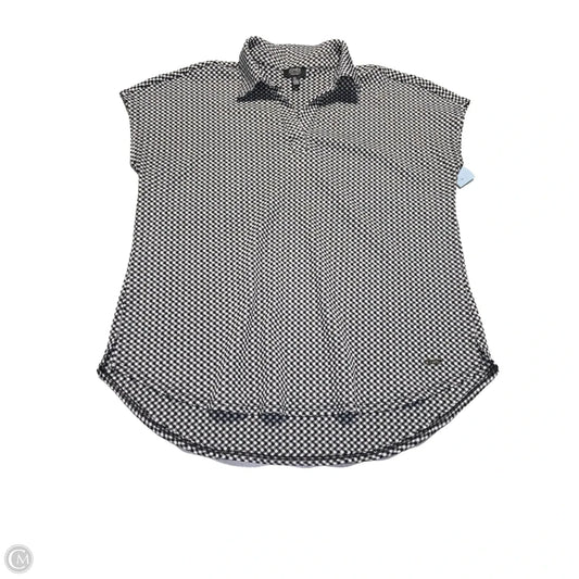 Top Short Sleeve By Jones New York In Black & White, Size: L