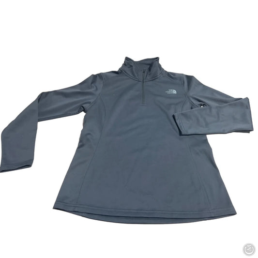 Athletic Top Long Sleeve Collar By The North Face In Blue, Size: M